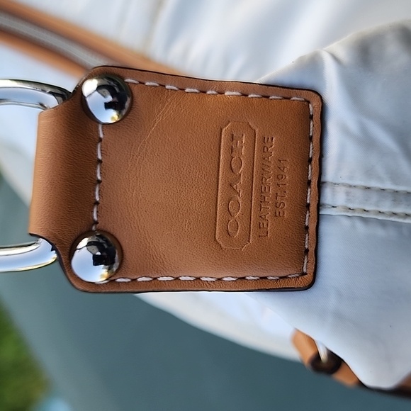 COACH Hampton Hobo Cream Satin Shoulder Bag - Picture 13 of 15